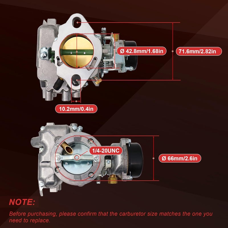 THUNDERMINGO D5TZ9510AG Carburetor for Carter YF Type 1 barrel carburetor for Ford 240 250 300 YFC1 6 Cylinder CIL Engine Carb 1975-1982 D4PZ9510AC Automatic choke Replace # RSC-300A 6307S 6054 6055 - Image 4